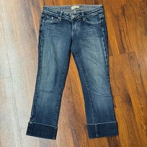 Vintage Paige Curson Premium Denim Jeans | Size 27 | Cuffed Straight Leg
